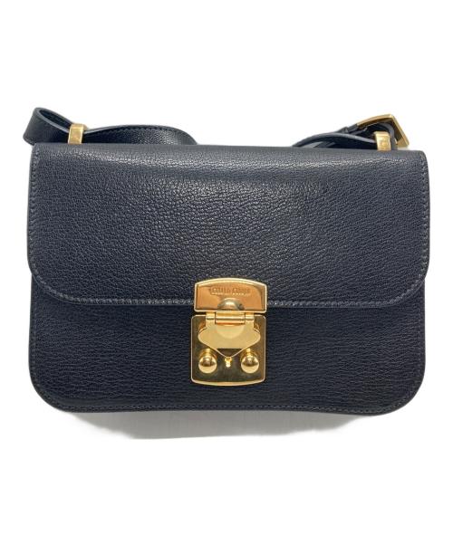 MIU MIU（ミュウミュウ）MIU MIU (ミュウミュウ) マドラス プッシュロックショルダーバッグ ブラックの古着・服飾アイテム