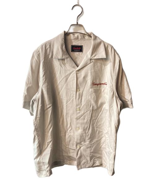 GANGSTERVILLE（ギャングスタービル）GANGSTERVILLE (ギャングスタービル) JUNGLE PANTHER S/S WORK SHIRTS ベージュ サイズ:Lの古着・服飾アイテム