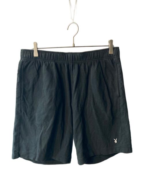 SUPREME（シュプリーム）Supreme (シュプリーム) PLAY BOY (プレイボーイ) サイドラインハーフショートスウェットパンツ ブラック サイズ:Mの古着・服飾アイテム