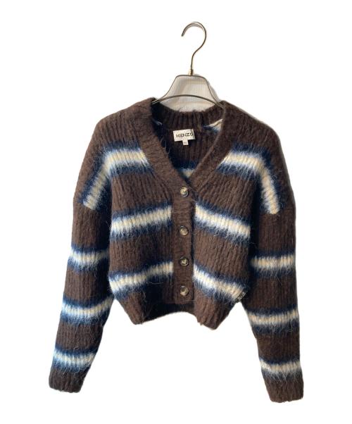 KENZO（ケンゾー）KENZO (ケンゾー) Striped Cropped Cardigan ブラウン サイズ:ＸＳの古着・服飾アイテム