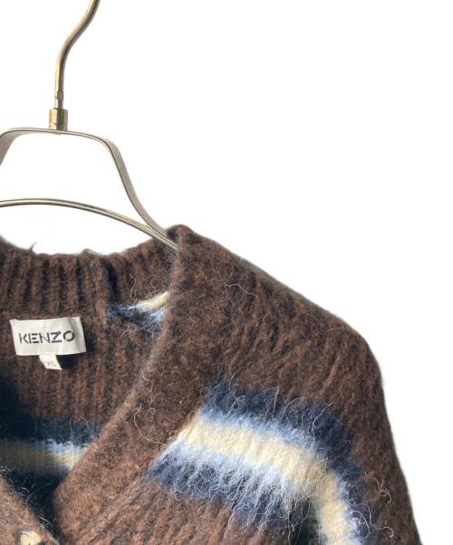 KENZO（ケンゾー）KENZO (ケンゾー) Striped Cropped Cardigan ブラウン サイズ:ＸＳの古着・服飾アイテム