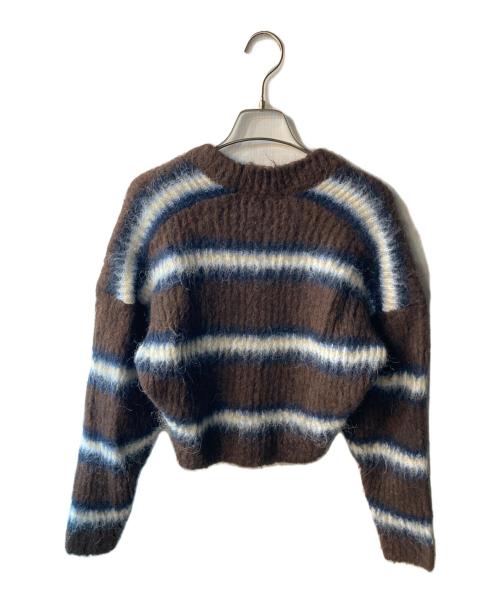 KENZO（ケンゾー）KENZO (ケンゾー) Striped Cropped Cardigan ブラウン サイズ:ＸＳの古着・服飾アイテム