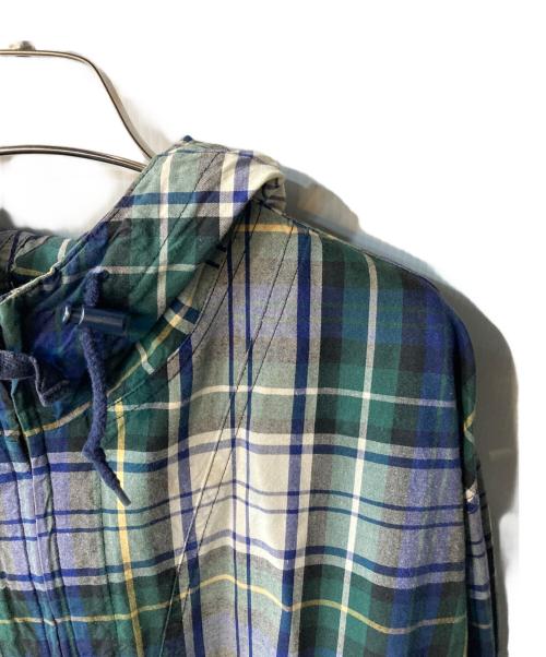 Eddie Bauer（エディーバウアー）Eddie Bauer (エディーバウアー) チェック柄アノラックパーカー グリーン×ネイビー サイズ:Sの古着・服飾アイテム