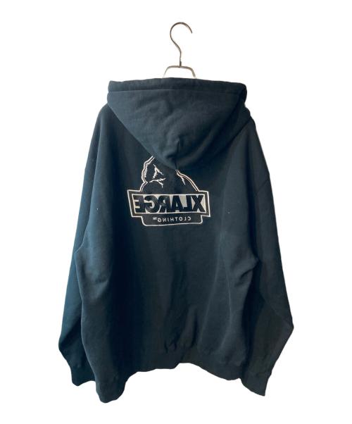 X-LARGE（エクストララージ）X-LARGE (エクストララージ) BACKSIDE SLANTED OG ZIP HOODED SWEATSHIRT ブラック サイズ:XLの古着・服飾アイテム