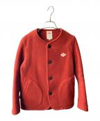 DANTONダントン）の古着「ウールモッサ ノーカラージャケット」｜レッド