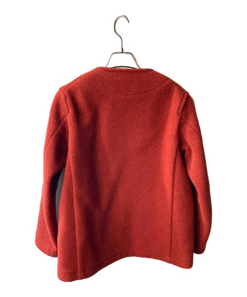 DANTON（ダントン）DANTON (ダントン) ウールモッサ ノーカラージャケット レッド サイズ:34の古着・服飾アイテム