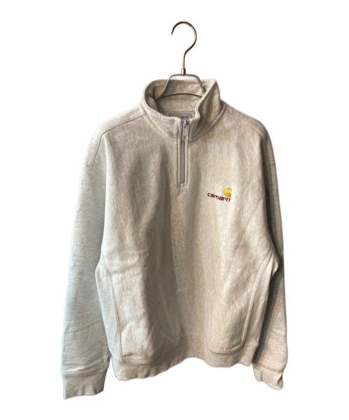 Carhartt WIP（カーハート ワークインプログレス）Carhartt WIP (カーハート ワークインプログレス) HALF ZIP AMERICAN SCRIPT SWEAT グレー サイズ:Ｓの古着・服飾アイテム