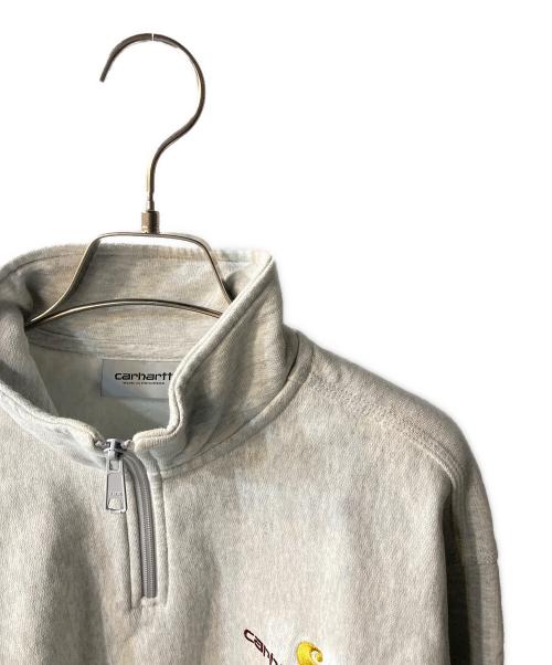 Carhartt WIP（カーハート ワークインプログレス）Carhartt WIP (カーハート ワークインプログレス) HALF ZIP AMERICAN SCRIPT SWEAT グレー サイズ:Ｓの古着・服飾アイテム