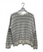 TOWN CRAFTタウンクラフト）の古着「USA製総柄ニット」｜ベージュ