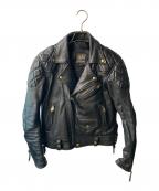 KADOYAカドヤ）の古着「ダブルライダースジャケット」｜ブラック