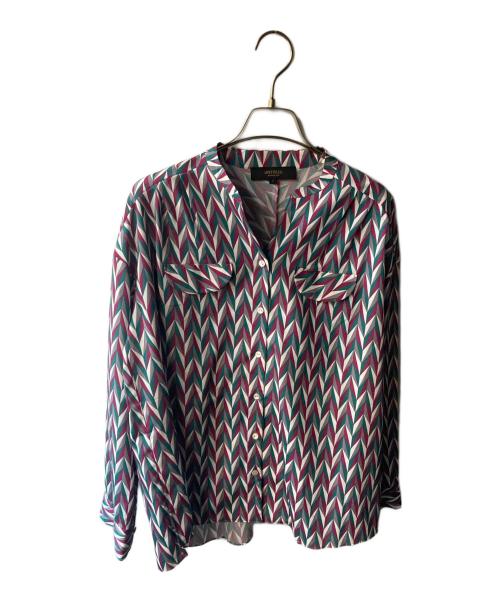 UNTITLED（アンタイトル）UNTITLED (アンタイトル) 幾何学柄シャツ グリーン×パープル サイズ:2の古着・服飾アイテム