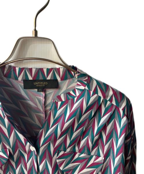 UNTITLED（アンタイトル）UNTITLED (アンタイトル) 幾何学柄シャツ グリーン×パープル サイズ:2の古着・服飾アイテム