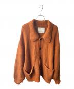 VOAAOVヴォアーブ）の古着「MOHAIR KNIT Blouson Cardigan」｜オレンジ