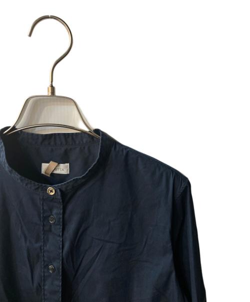 Bagutta（バグッタ）BAGUTTA (バグッタ) バンドカラーシャツ ネイビー サイズ:Sの古着・服飾アイテム