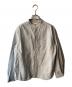 DANTON（ダントン）の古着「BAND COLLAR SHIRT LONGSLEEVE OX」｜グレー×ホワイト