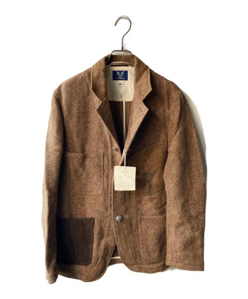 Jipijapa（ヒピハパ）Jipijapa (ヒピハパ) Hummingbirds'hill (ハミングバーズヒル) ヘリンボーンジャケット ブラウン サイズ:3 未使用品の古着・服飾アイテム