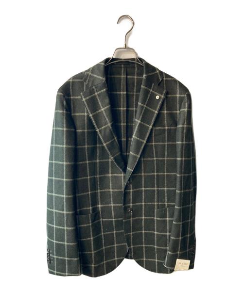 L.B.M.1911（エルビーエム1911）L.B.M.1911 (エルビーエム1911) ヘリンボーンチェックジャケット オリーブ サイズ:50の古着・服飾アイテム