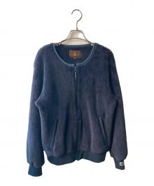 Hysteric Glamour（ヒステリックグラマー）の古着「ノーカラーフリースジャケット」｜ネイビー