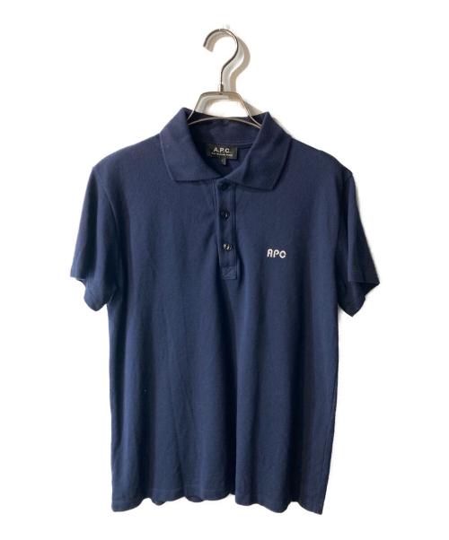 A.P.C.（アーペーセー）A.P.C. (アーペーセー) ロゴ刺繍ポロシャツ ネイビー サイズ:Lの古着・服飾アイテム