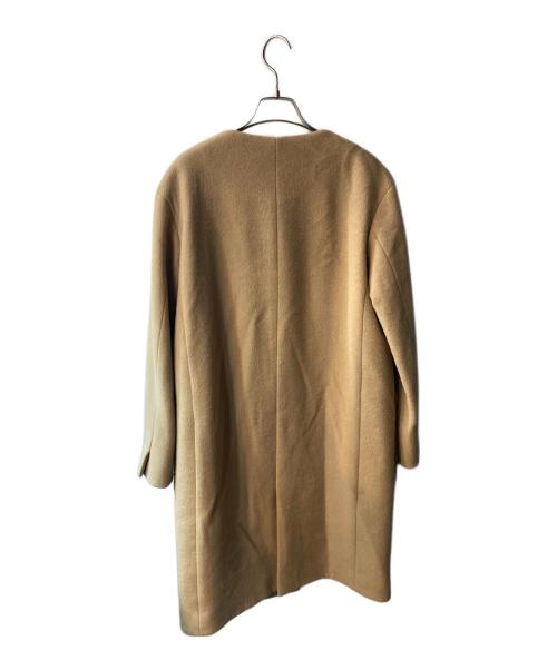 自由区（ジユウク）自由区 (ジユウク) カシミヤ混ノーカラーコート ブラウン サイズ:38の古着・服飾アイテム