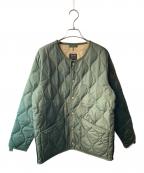 TAIONタイオン）の古着「ミリタリー クルーネック ダウンジャケット」｜カーキ