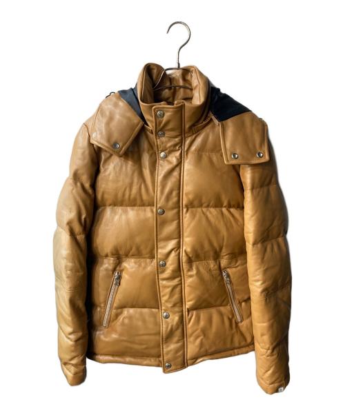 VANQUISH（ヴァンキッシュ）VANQUISH (ヴァンキッシュ) レザーダウンジャケット ベージュ サイズ:Lの古着・服飾アイテム