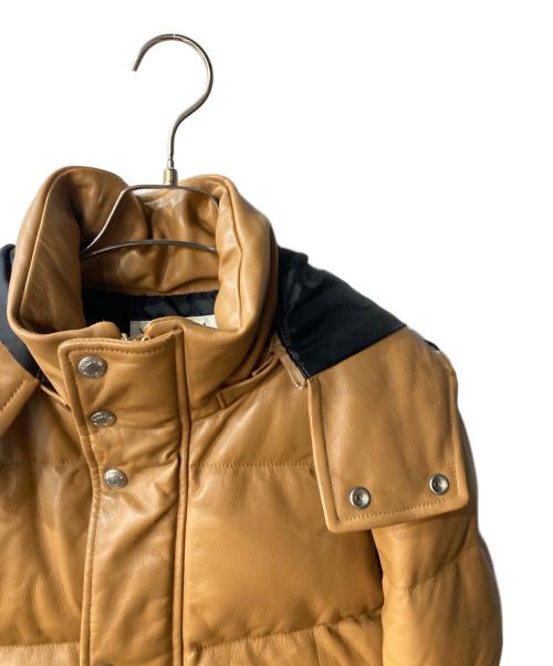 VANQUISH（ヴァンキッシュ）VANQUISH (ヴァンキッシュ) レザーダウンジャケット ベージュ サイズ:Lの古着・服飾アイテム