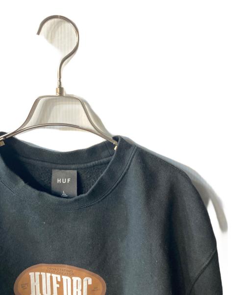 HUF（ハフ）HUF (ハフ) クルーネックスウェット ブラック サイズ:Lの古着・服飾アイテム