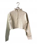 JOSE MOONジョゼムーン）の古着「ZIPUP CROPPED KNIT TOPS」｜ホワイト