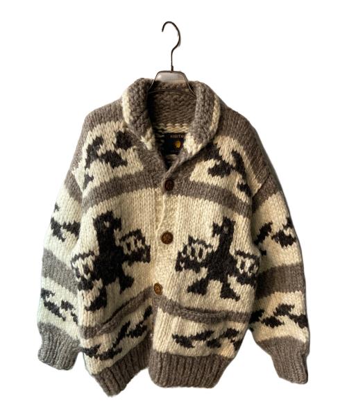 KISITAU（キシタウ）KISITAU (キシタウ) カウチンニットカーディガン グレー サイズ:サイズ表記無の古着・服飾アイテム