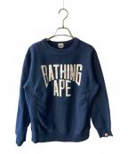 BAPE BY A BATHING APEベイプバイアベイシングエイプ）の古着「プリントスウェット」｜ネイビー