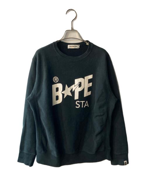 A BATHING APE（ア ベイシング エイプ）A BATHING APE (ア ベイシング エイプ) プリントスウェット ブラック サイズ:Ｍの古着・服飾アイテム