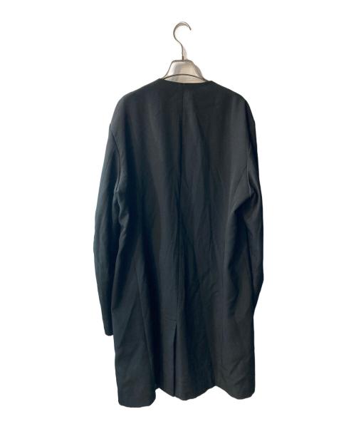 Yohji Yamamoto pour homme（ヨウジヤマモト プールオム）Yohji Yamamoto pour homme (ヨウジヤマモト プールオム) シワギャバ ノーカラー ロングジャケット ブラック サイズ:4の古着・服飾アイテム