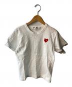 PLAY COMME des GARCONSプレイコムデギャルソン）の古着「T-Shirt With Red Emblem」｜ホワイト
