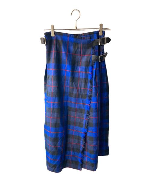 O'NEIL OF DUBLIN（オニールオブダブリン）O'NEIL OF DUBLIN (オニールオブダブリン) チェックロングスカート ブルー×ブラック サイズ:Ｍの古着・服飾アイテム