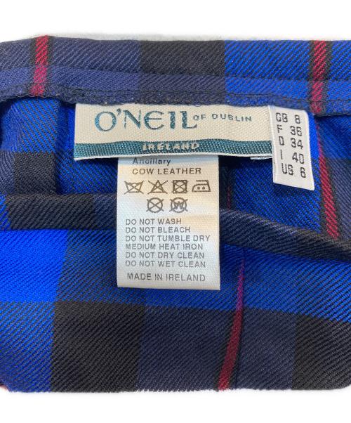 O'NEIL OF DUBLIN（オニールオブダブリン）O'NEIL OF DUBLIN (オニールオブダブリン) チェックロングスカート ブルー×ブラック サイズ:36の古着・服飾アイテム
