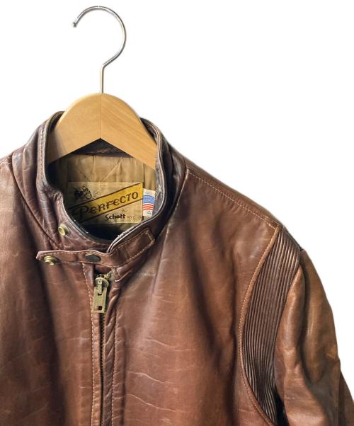 PERFECTO by Schott（パーフェクト バイ ショット）Perfecto by Schott (パーフェクト バイ ショット) シングルライダースジャケット ブラウン サイズ:42の古着・服飾アイテム
