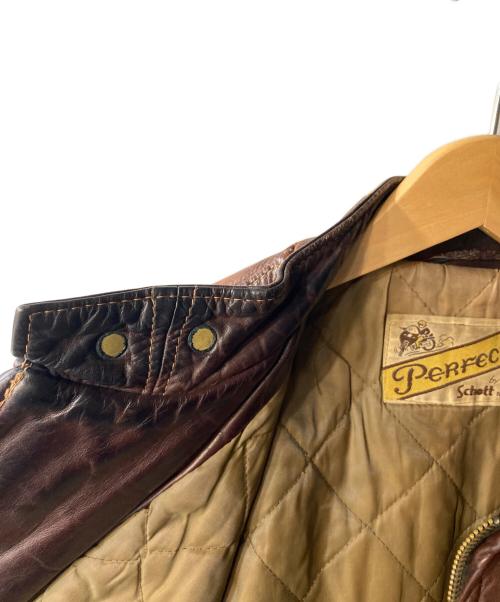 PERFECTO by Schott（パーフェクト バイ ショット）Perfecto by Schott (パーフェクト バイ ショット) シングルライダースジャケット ブラウン サイズ:42の古着・服飾アイテム