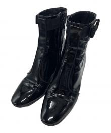 Salvatore Ferragamo（サルヴァトーレ フェラガモ）の古着「パテントブーツ」｜ブラック