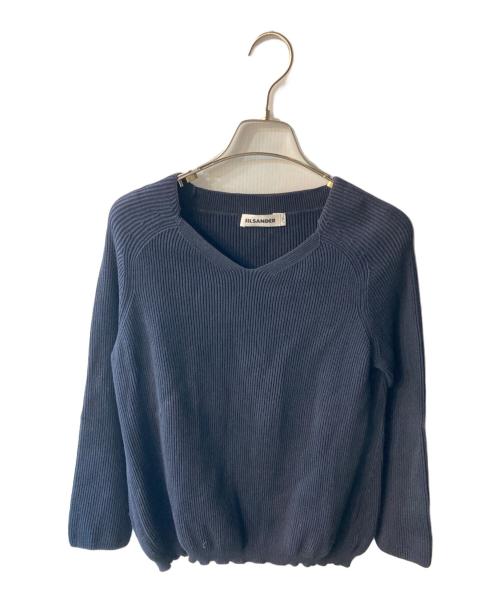 JIL SANDER（ジルサンダー）JIL SANDER (ジルサンダー) リブニット ネイビー サイズ:34の古着・服飾アイテム