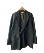 MAISON SPECIALメゾンスペシャル）の古着「CORDURA Wool Prime-Over Peaked Lapel Gold Button Blazer」｜ブラック