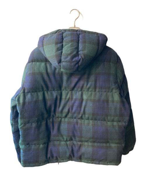 POLO RALPH LAUREN（ポロ・ラルフローレン）POLO RALPH LAUREN (ポロ・ラルフローレン) タータン ウールブレンド ダウン ジャケット グリーン×ネイビー サイズ:XLの古着・服飾アイテム