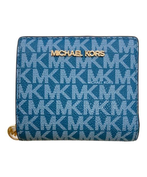 MICHAEL KORS（マイケル・コース）MICHAEL KORS (マイケル・コース) コンパクトウォレット ブルーの古着・服飾アイテム