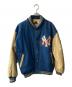 Cooperstown（クーパーズタウン）の古着「球団設立50周年記念 デニム スタジャン」｜インディゴ×ベージュ