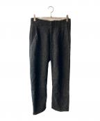 OVERCOATオーバーコート）の古着「スペックルドウールメルトンタックドトラウザー」｜ブラック
