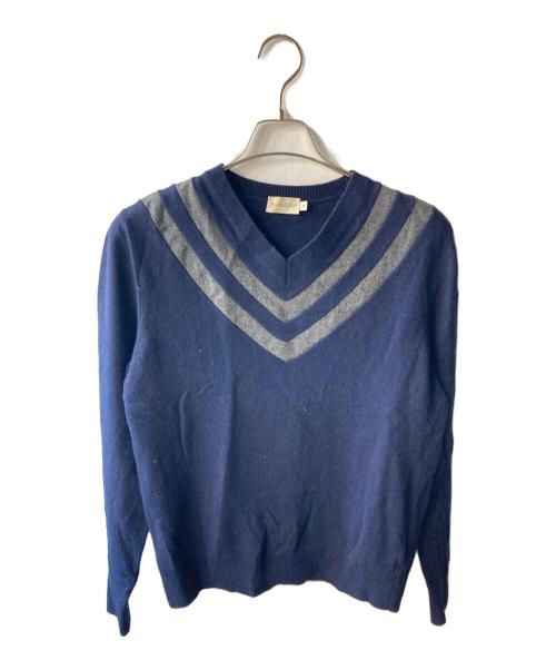 MONCLER（モンクレール）MONCLER (モンクレール) MAGLIONE SCOLLO A V/M ネイビー サイズ:Ｓの古着・服飾アイテム
