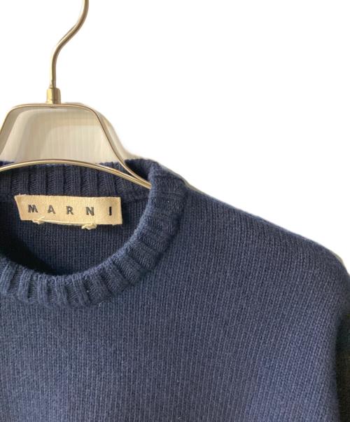 MARNI（マルニ）MARNI (マルニ) CRAZY PATTERN CREW NECK KNIT ネイビー サイズ:44の古着・服飾アイテム