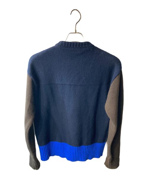 MARNI（マルニ）MARNI (マルニ) CRAZY PATTERN CREW NECK KNIT ネイビー サイズ:44の古着・服飾アイテム
