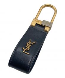 Saint Laurent Paris（サンローランパリ）の古着「YSLカサンドラロゴ レザーキーホルダー キーリング」｜ブラック