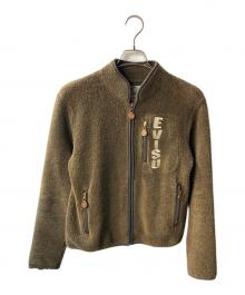 EVISU（エヴィス）の古着「フリースジャケット刺繍ロゴビッグカモメ」｜ブラウン